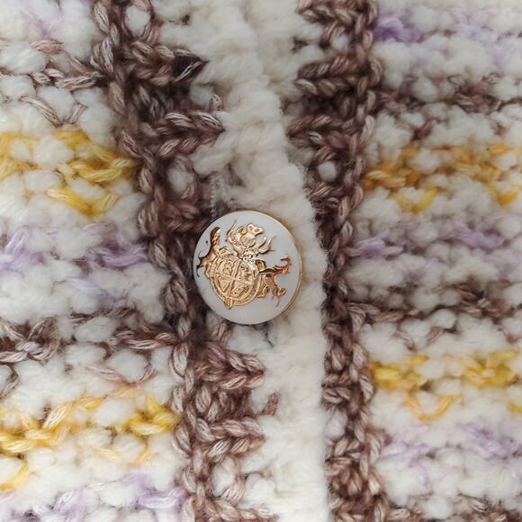 BA&SH Bill Button Front Tweed Knit Lady Cardigan Sweater Yellow Size Large New - Picture 6 of 12